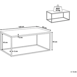 Beliani Couchtisch Gold, Beige, Holzwerkstoff, 100x45x60 cm, Wohnzimmer, Wohnzimmertische, Couchtische