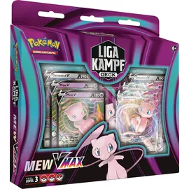 Pokémon Liga-Kampfdeck Mew-VMAX (1 spielbereites 60 Karten-Deck, 4 holografische V-Karten & 2 holografische VMAX-Karten)