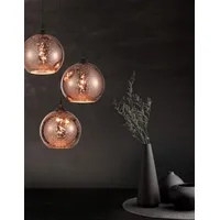 Nova Luce Blaze 3-flg. E27 60 cm Glas schwarz