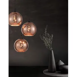 Nova Luce Blaze 3-flg. E27 60 cm Glas schwarz