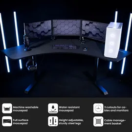Arozzi Arena Angelo Gaming-Tisch Schwarz