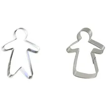 LARES Große Ausstecher/Ausstechformen Sets - Größe von 14cm - aus Weißblech - 2er Set Martinsmann + Frau - Made in Germany