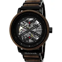 Holzwerk CLINGEN Herren Edelstahl & Holz Automatik Handaufzug Uhr,