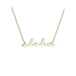 Elli Aloha Statement-Schriftzug 925 Sterling Silber Ketten   Damen 
