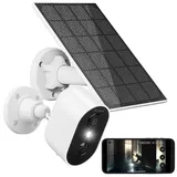 Akku-Outdoor-IP-Überwachungskamera mit 2K, 3 MP, WLAN & 3-W-Solarpanel