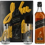 Johnnie Walker BLACK LABEL 12 Years Old Blended Scotch Whisky 40% Vol. 0,7l in Geschenkbox mit 2 Highballgläsern