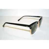 Ray Ban Clubmaster RB3016 W0365 51-21 polished black on gold/green