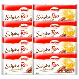 schokolade-tafel Schoko Reis Tafel weiße Schokolade 8 Packungen 200 g