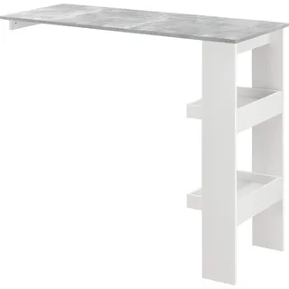 [en.casa] Bartisch Bromölla 120x45x106 cm Weiß/Betonoptik