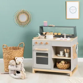 Musterkind Kinderküche Prunus, Natur, Grau, Holz, Holzwerkstoff, 46x67x62 cm, FSC 100%, CE, EN 71, Spielzeug, Kinderspielzeug, Kinderküchen