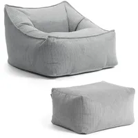 Mokebo Sitzsack Grau, 73x60x138 cm, Oeko-Tex®, Wohnzimmer, Hocker, Sitzsäcke,