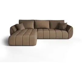 cornero Eckcouch 3-Sitzer Textil L-Form Braun