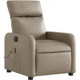 vidaXL Massagesessel mit verstellbarer Rückenlehne Kunstleder 146 x 76,5 x 0 cm Cappuccino-Braun