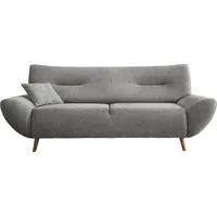 Home Affaire 3-Sitzer "Drago" grau B:205cm H:81cm T:90cm, 100% Polyester, Sofas frei im Raum stellbar, inkl. 1 Zierkissen