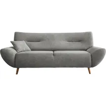 Home Affaire 3-Sitzer "Drago" grau B:205cm H:81cm T:90cm, 100% Polyester, Sofas frei im Raum stellbar, inkl. 1 Zierkissen