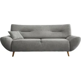 Home Affaire 3-Sitzer "Drago" grau B:205cm H:81cm T:90cm, 100% Polyester, Sofas frei im Raum stellbar, inkl. 1 Zierkissen