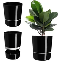 Kadax Blumentopf, aus Kunststoff, rund, 29 cm, Schwarz -