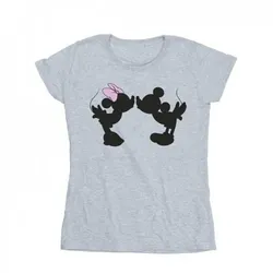 Disney Damen/Damen Mickey Minnie Kiss Silhouette Baumwoll-T-Shirt