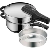 Perfect One Pot Schnellkochtopf-Set mit Dampfgareinsatz, 4,5 und 3,0 Liter, stapelbar