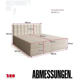 bromarkt Detroit 180 x 200 cm H3 Beige