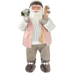 Weihnachtsmann 80 cm mit Ski & Geschenkesack Nikolaus XMAS
