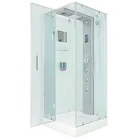 AcquaVapore D38-20L0 Komplettdusche 100 x 100 cm links weiß Sicherheitsglas D38-20L0