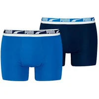 Puma Boxershorts PUMA MEN EVERYDAY MULTI LOGO BOXERS 2P (2er Pack) Komfortabler Logobund blau L