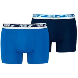 Puma Boxershorts PUMA MEN EVERYDAY MULTI LOGO BOXERS 2P (2er Pack) Komfortabler Logobund blau L