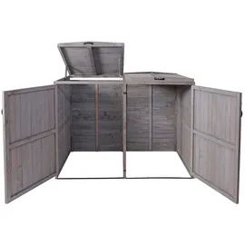 Mendler Mülltonnenverkleidung HWC-H74 126 x 158 cm anthrazit-grau