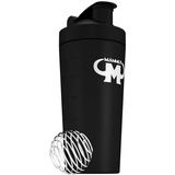 Mammut Nutrition Edelstahl Shaker mit integrierten Sieb und Spiralball - black