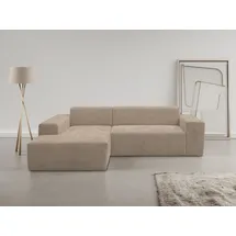 otto home Ecksofa OTTO HOME "Zeus-L modern & zeitlos, Breite 253 cm, bequemes Sofa", braun (hellbraun), B:253cm H:70cm T:188cm, 100% Polyester, Sofas, Ecksofa, Curvy Trend Ecksofa mit urbaner Optik
