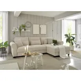 Uno Ecksofa beidseitig montierbar Angelina groß ¦ creme ¦ Maße (cm): B: 318 H: 92 T: 197.0