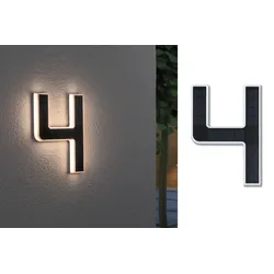 Outdoor Solar Hausnummer 4 IP44 3.000K 0,2W Akku wechselbar