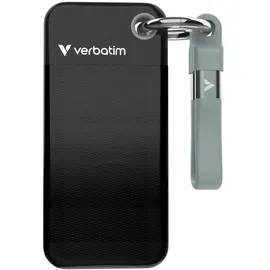 Verbatim Pocket SSD 2 TB, Externe Festplatte, Portable Solid State Drive USB 3.2 Gen 2, für Mac, PC & Spielekonsole, Schwarz/Grau