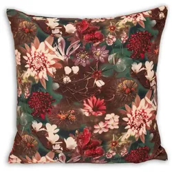 Kissenbezug Floral 45 x cm Polyester Braun