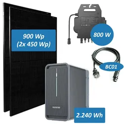 Marstek Balkonkraftwerk 800W mit 2240Wh Speicher, 2 x 440W Module