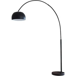 SALESFEVER Bogenlampe "Tinus", schwarz, Ø 33cm H: 195cm, Lampen, mit Dimmschalter, echter Marmorfuß