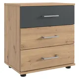 Lomadox Nachttisch TREVISO-43, Nachtschrank Betttisch Nachtkästchen Schrank 52 cm breit Eiche braun