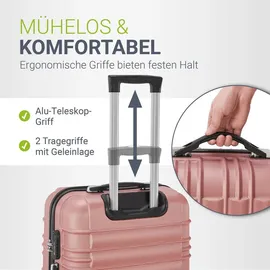 Juskys Rom Koffer-Set 3-tlg. rosa