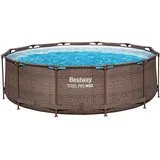 BESTWAY Steel Pro Max Frame Pool Set 366 x 100 cm rattanoptik