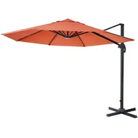 Mendler Gastronomie-Ampelschirm HWC-A96, Sonnenschirm, rund Ø 3m Polyester Alu/Stahl