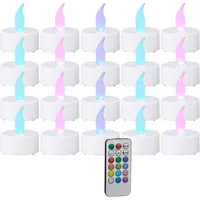 Cepewa, LED Kerzen, LED-Teelicht-Set, 20 Stück, inkl. Fernbedienung und 4/8h Timer, Ø 4cm (20x)