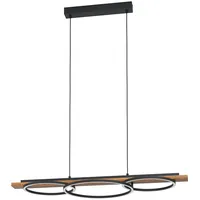EGLO LED-Pendelleuchte Boyal Schwarz-Natur
