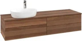 V&B Waschtischunterschrank mit Frontstruktur Antao 160x50cm, HL, WBP-farbe w. wal, w. wal