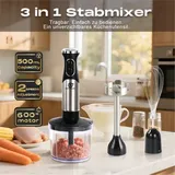 SUPERLEX 3-in-1 Stabmixer Set Multifunktional Handmixer Schneebesen Zerkleinerer