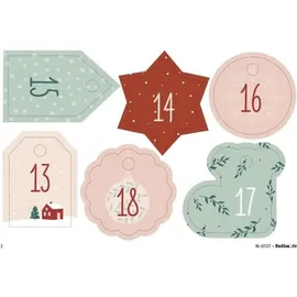 Folia Adventskalender-Set Beutel in Juteoptik