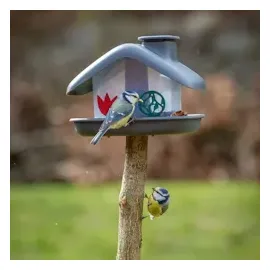 Plastia 1606970124 Vogelfutterhaus Domek anthrazit 1St.