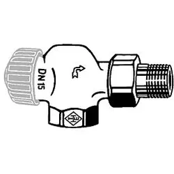 Heimeier Thermostat-Ventilunterteil 2245-01.000 Rp 3/8xR 3/8, Axial, Rotguss vernickelt, geringer Widerstand