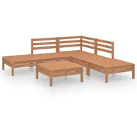 vidaXL 6-tlg Garten-Lounge-Set Massivholz Kiefer Honigbraun