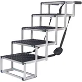 fudajo Klappbare Haustiertreppe Hundetreppe 5 Stufen Schwarz